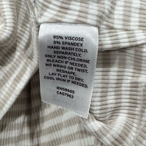 Bp. Striped Tan White Cropped Tank Top Women’s Medium - Picture 2 of 3